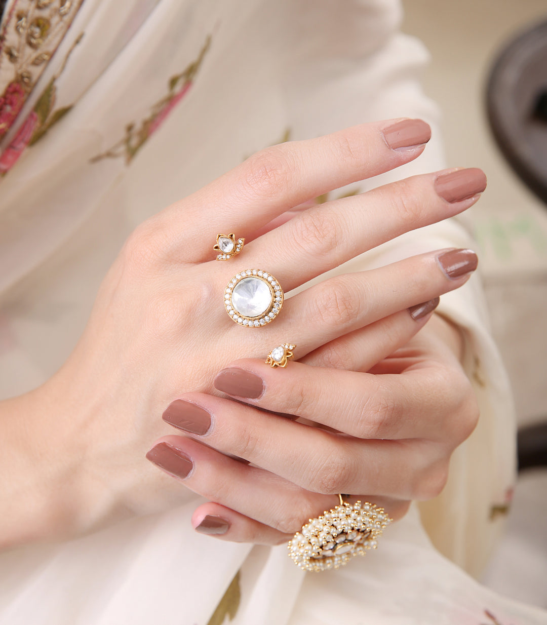HINAL DOUBLE FINGER POLKI RING