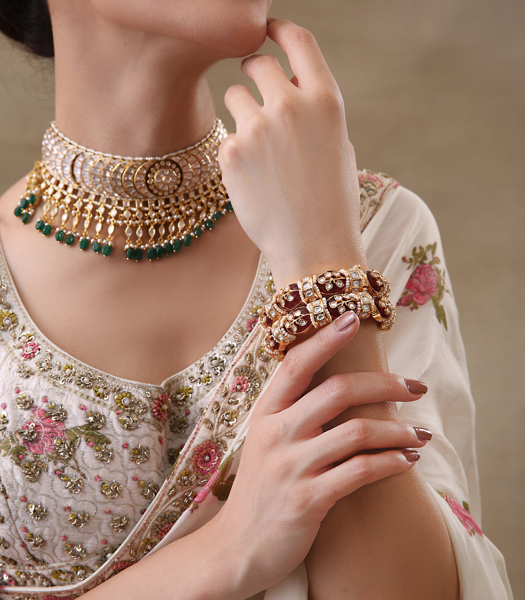 MENKA RED KUNDAN BANGLES