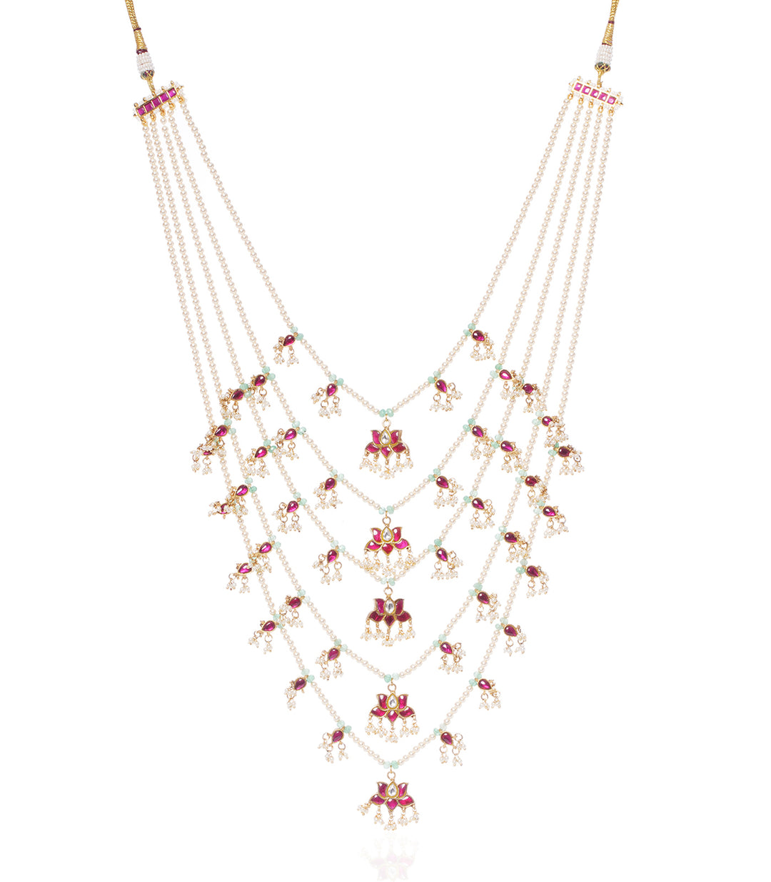 JYOTSANA RED & GREEN  KUNDAN LONG NECKLACE