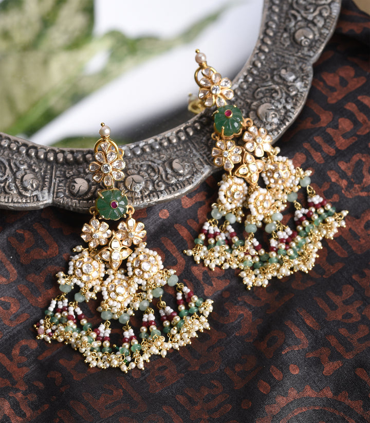 DIVYA RED & GREEN MOISSANITE EARRING