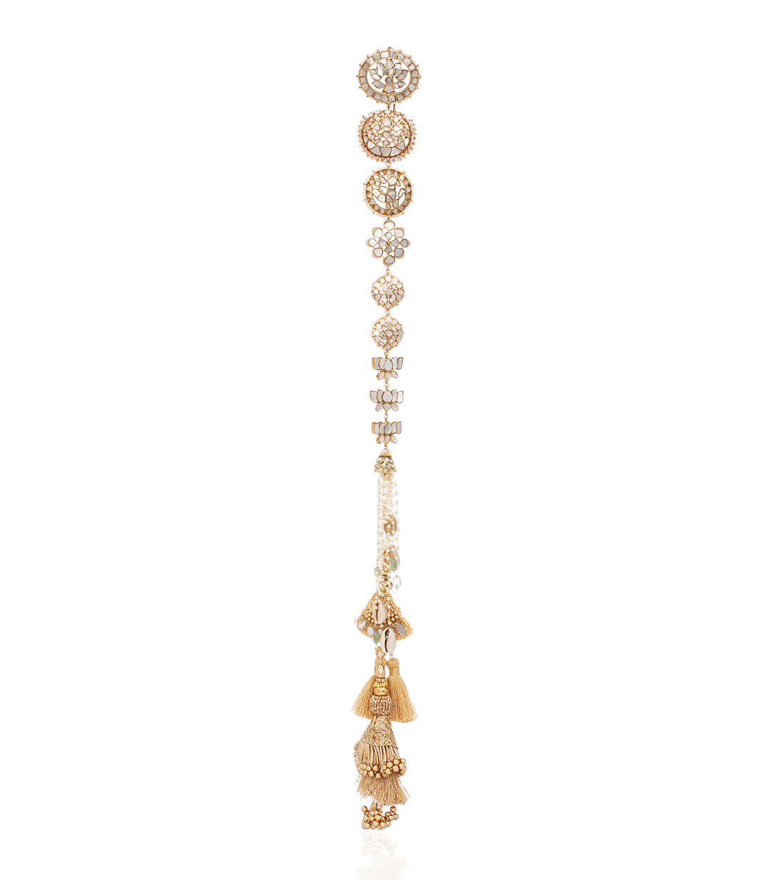 SREYASHI MOTHER OF PEARLS WHITE CHOTI