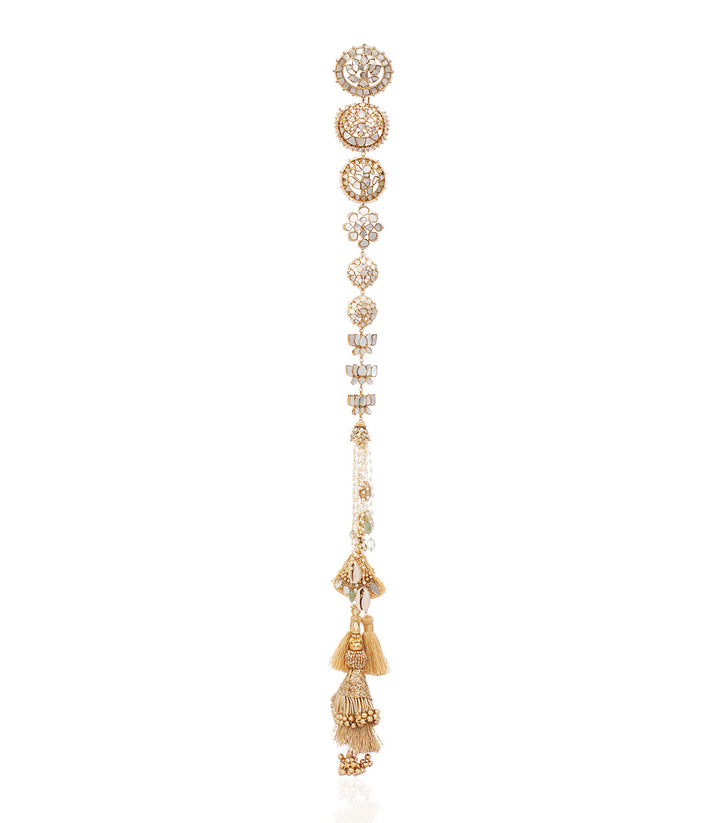 SREYASHI MOTHER OF PEARLS WHITE CHOTI