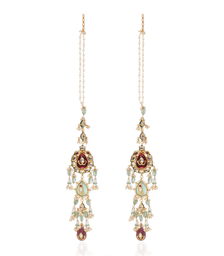 GAVINI RED KUNDAN STATEMENT EARRING