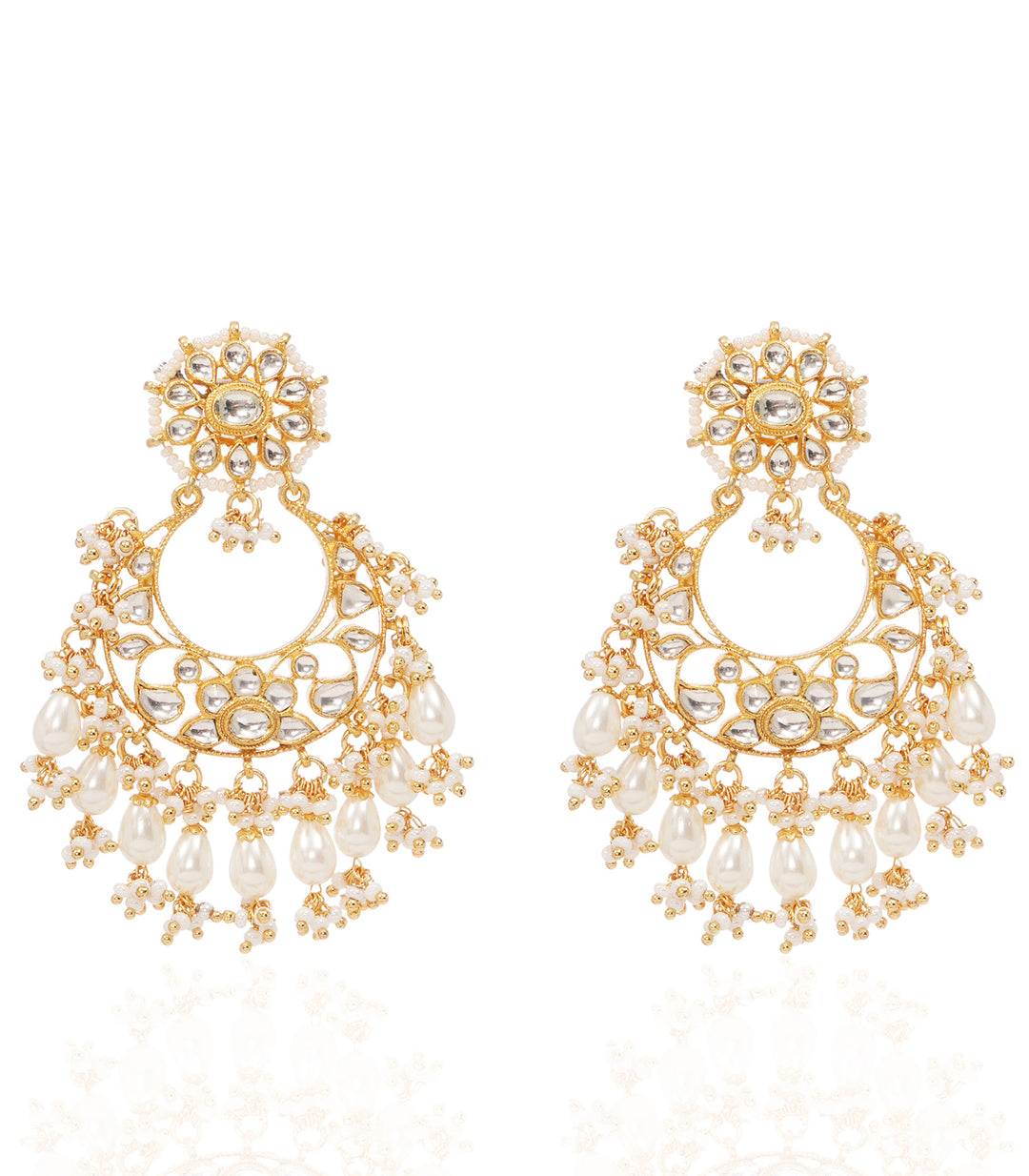 KERANI WHITE KUNDAN CHANDBALI