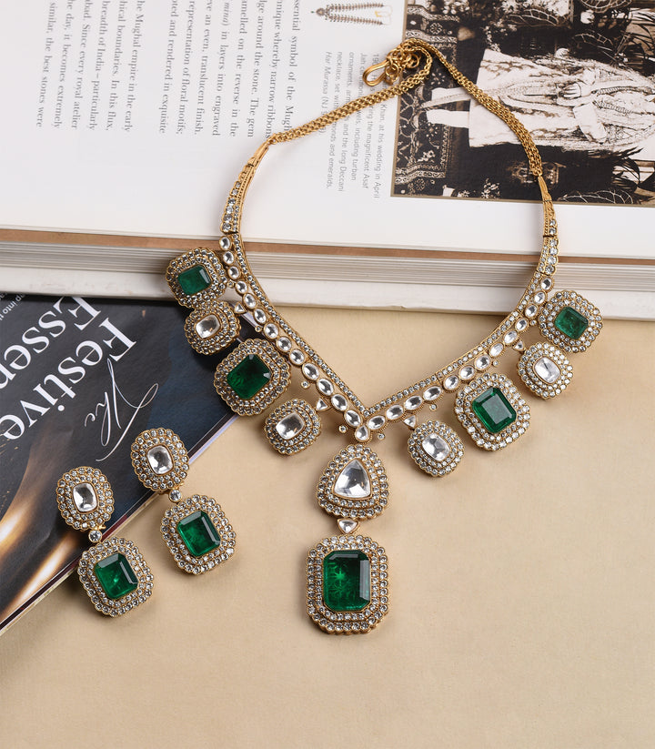 ANAMIKA GREEN POLKI NECKLACE SET