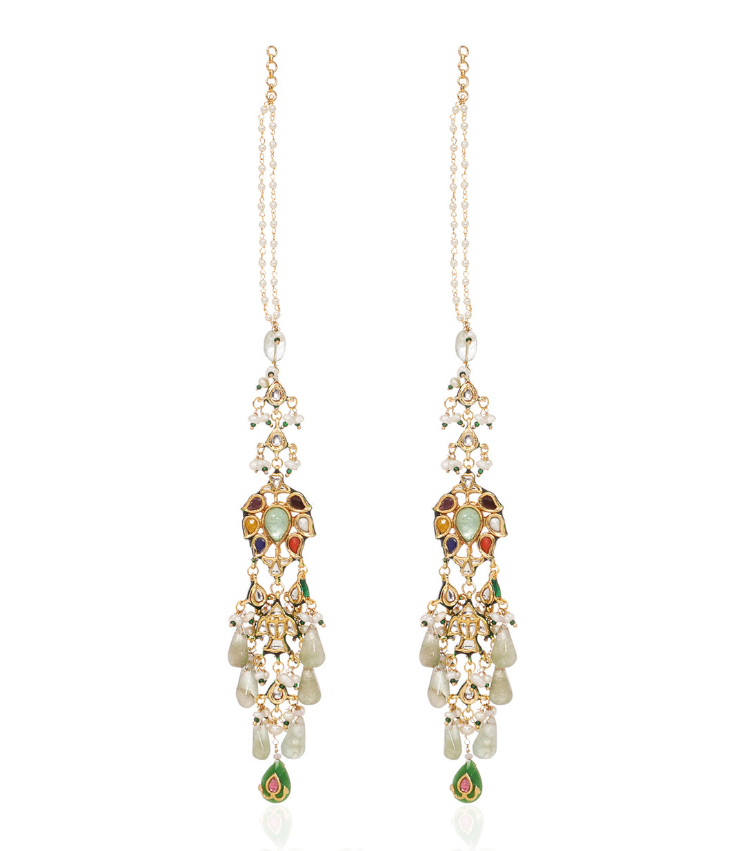 GITALI NAVRATAN KUNDAN STATEMENT EARRING