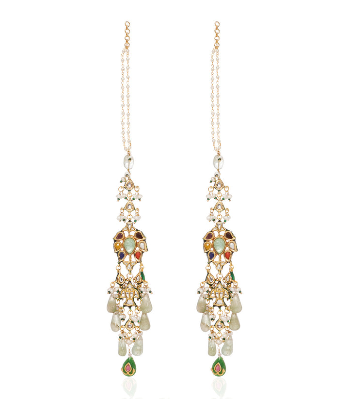 GITALI NAVRATAN KUNDAN STATEMENT EARRING