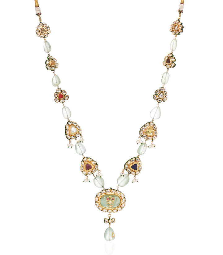 TANIKA GREEN KUNDAN LONG NECKLACE