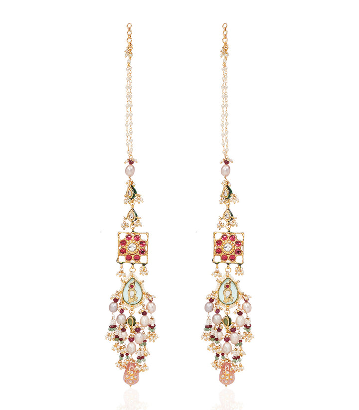 JYESHTHA RED KUNDAN STATEMENT EARRING