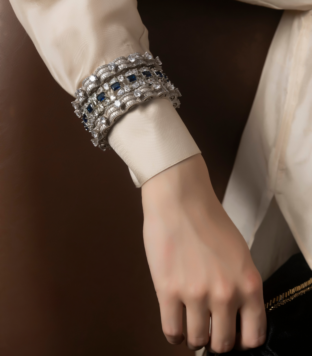LAUREN BLUE ZIRCON BANGLES