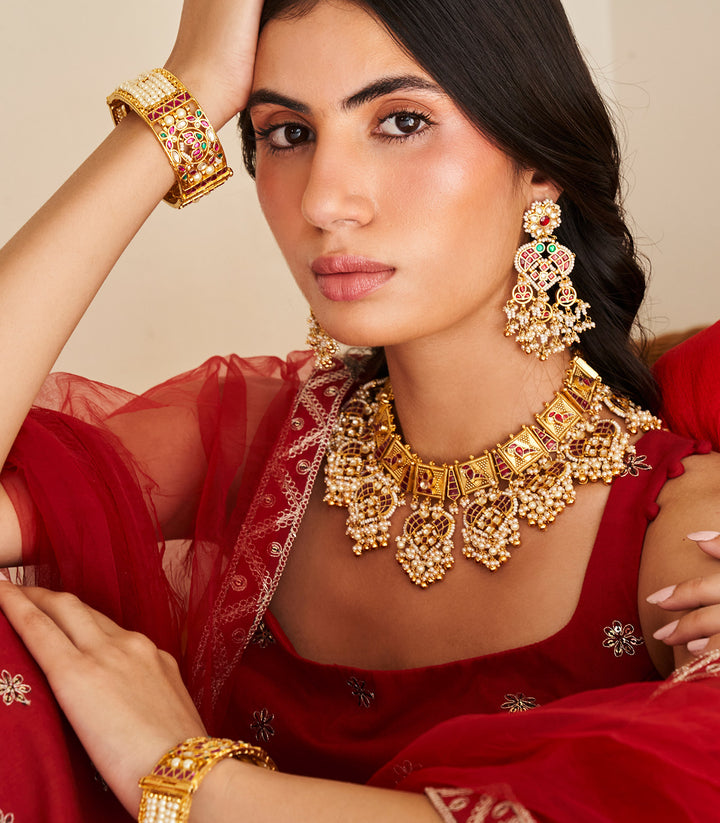 Gautami Ruby Kundan Necklace Set