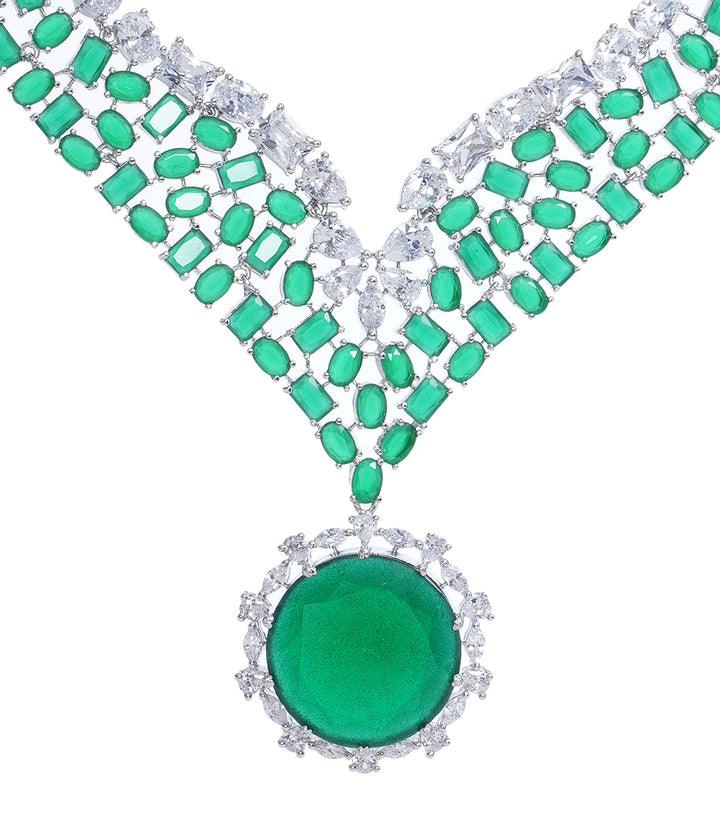 RUHI GREEN ZIRCON NECKLACE SET
