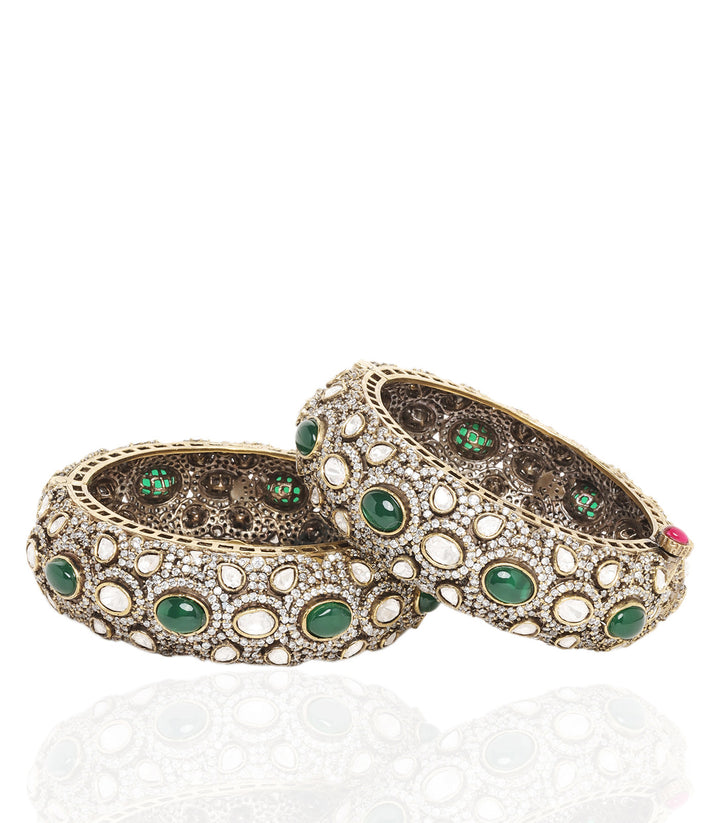 Manasvini Antique green bangles