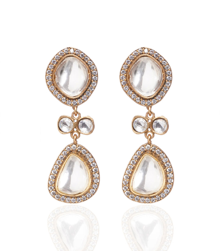 Prakruti Single Line Polki Necklace Set