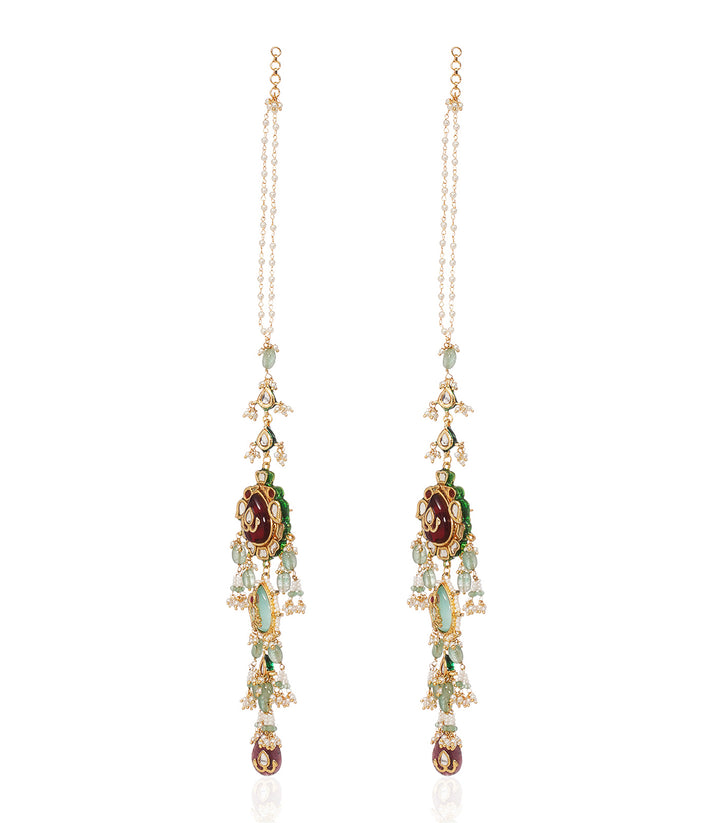 GAVINI RED KUNDAN STATEMENT EARRING