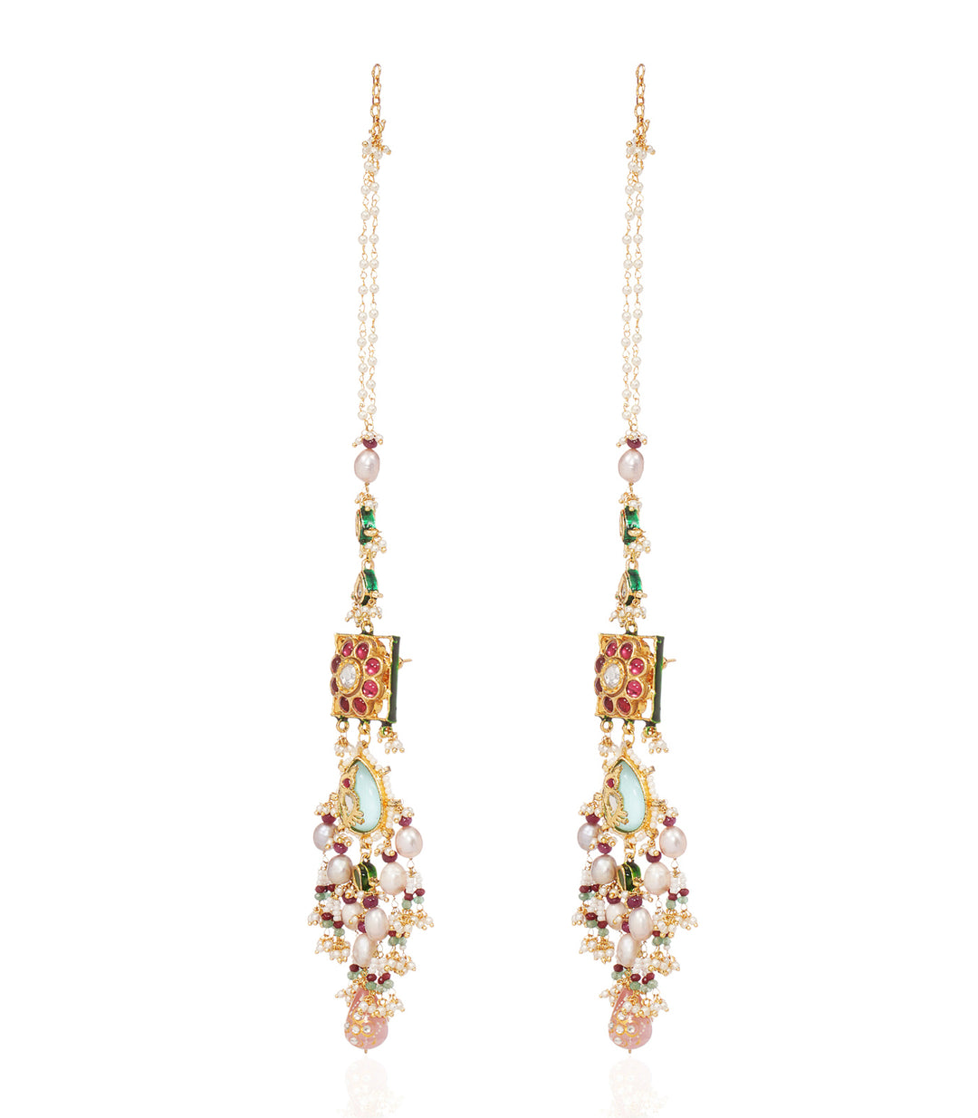 JYESHTHA RED KUNDAN STATEMENT EARRING