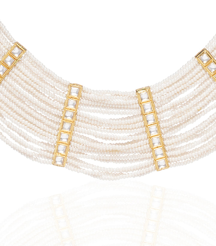 Chitrali White Pearl Necklace Set