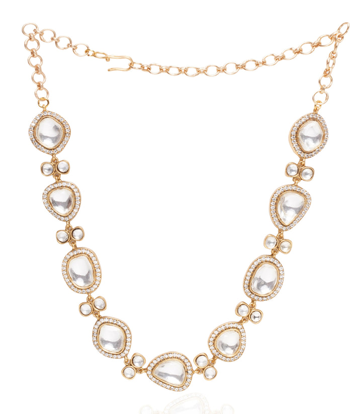 Prakruti Single Line Polki Necklace Set