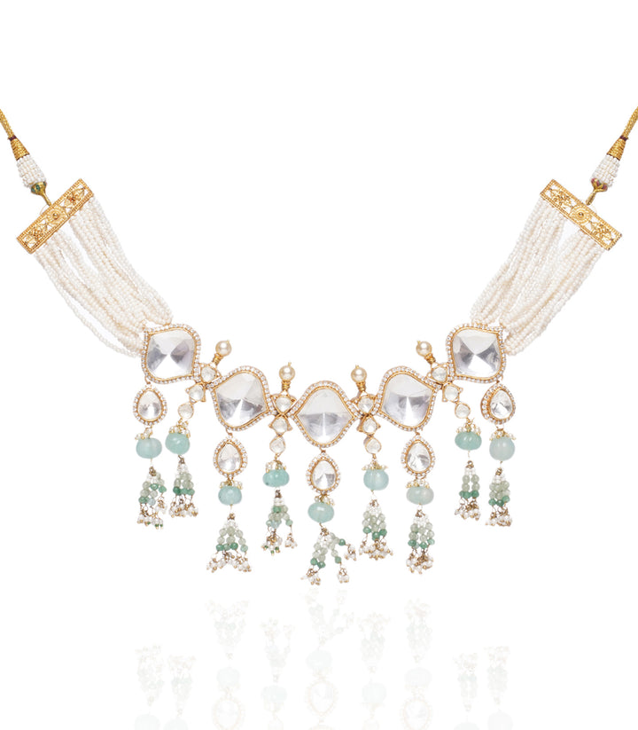 Aadya Mint Moissanite Choker Set