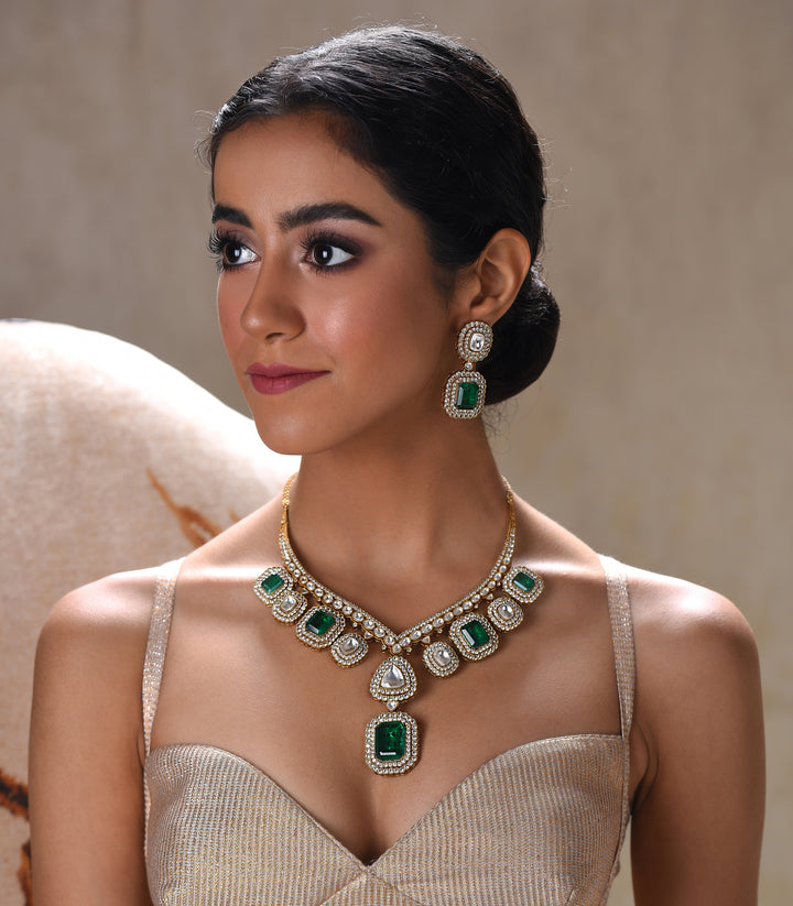 ANAMIKA GREEN POLKI NECKLACE SET