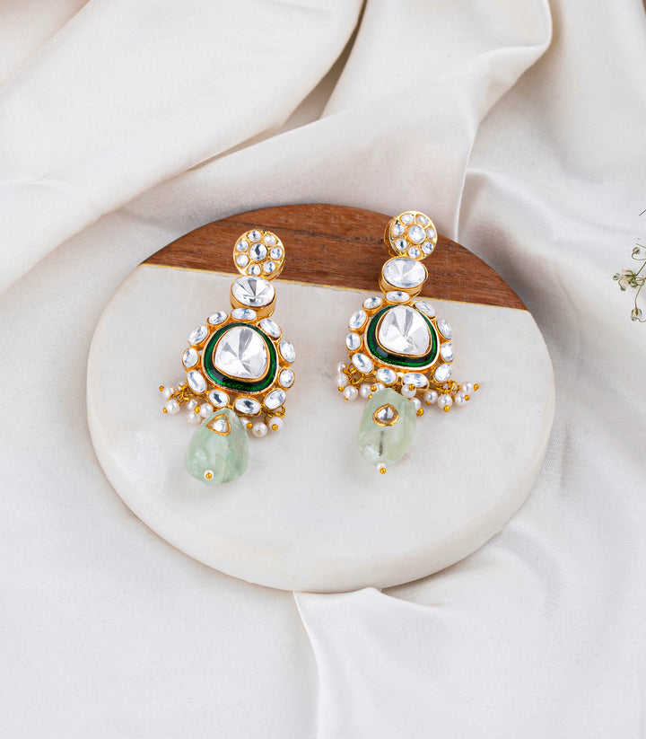 Sarbini Green Polki Necklace Set