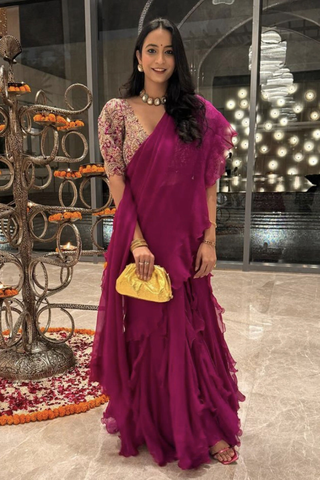 Rasna Bhasin in Bhavaprita Navratan Necklace Set