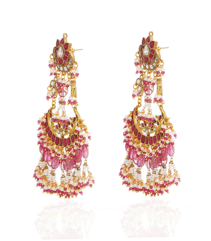 RATNA PRIYA RED KUNDAN CHANDBALI