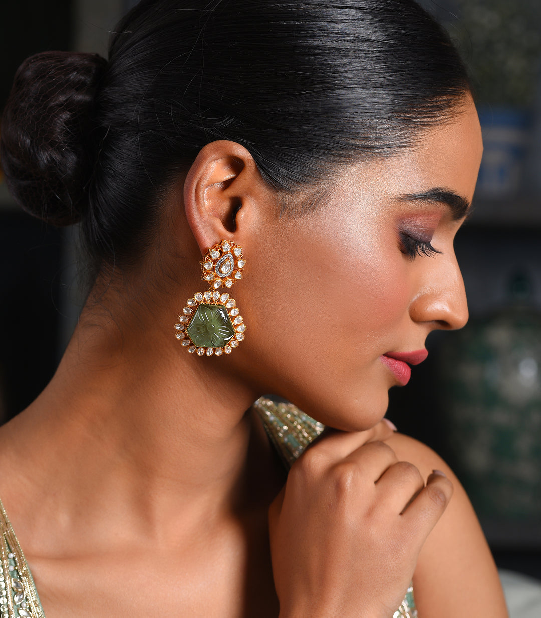 JYOTSNA GREEN MOISSANITE EARRING