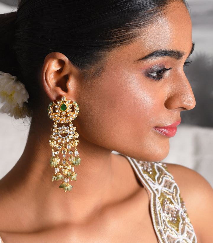 GAURI GREEN MOISSANITE EARRINGS