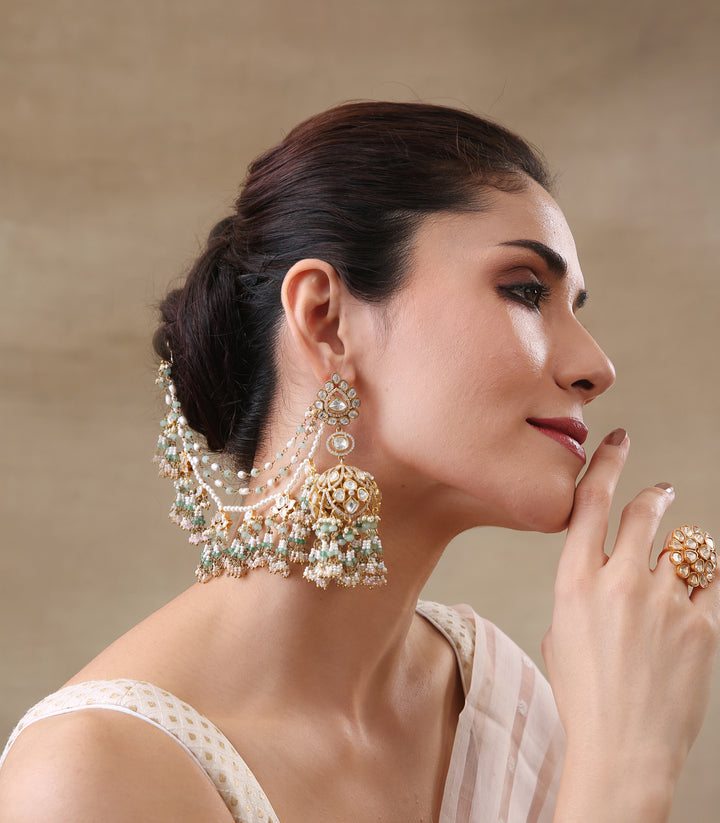 AADHISHREE GREEN KUNDAN EARCHAIN