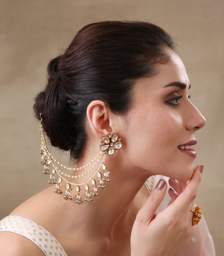 HIMANI GREY KUNDAN EARCHAIN