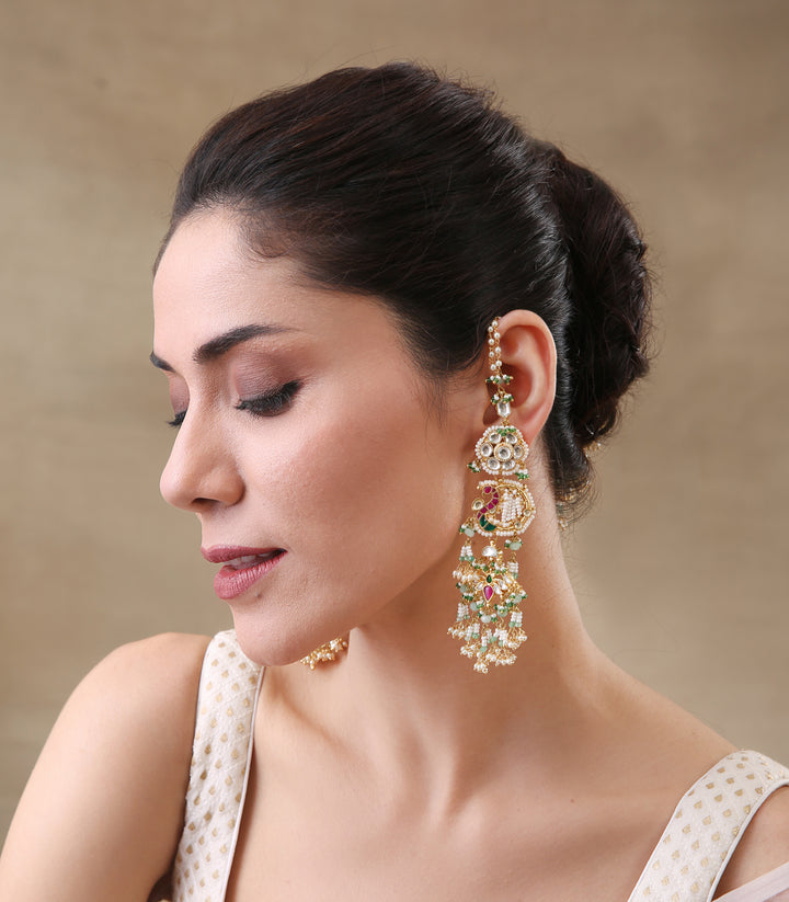 YASHMITA RED & GREEN KUNDAN EARRING