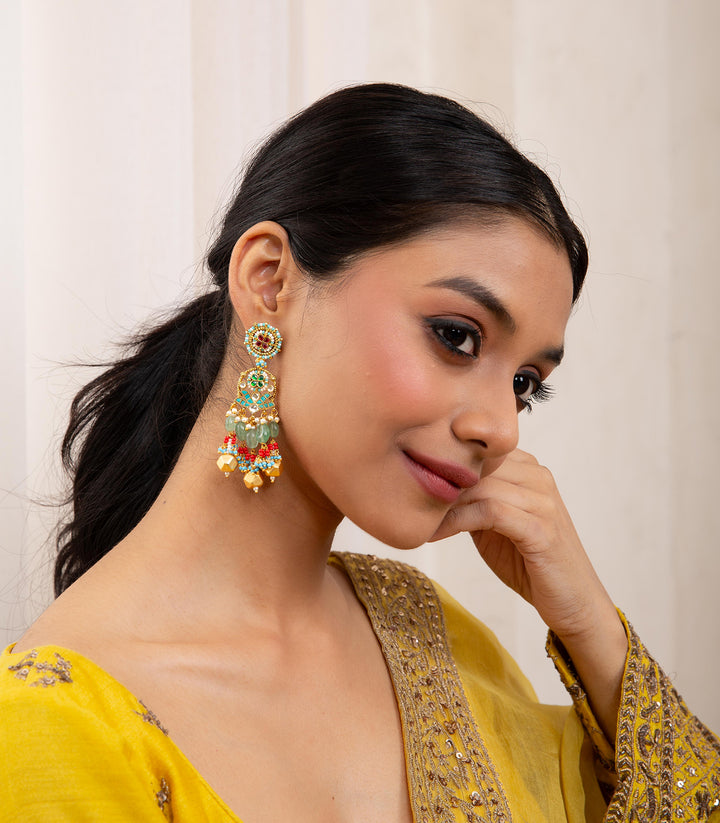 YASHMITA MULTI COLOUR KUNDAN EARRING