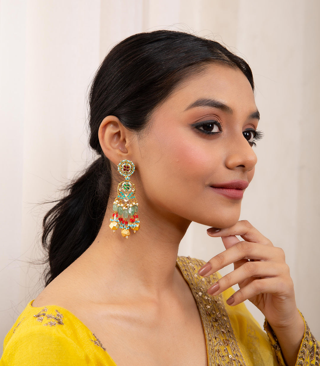 YASHMITA MULTI COLOUR KUNDAN EARRING