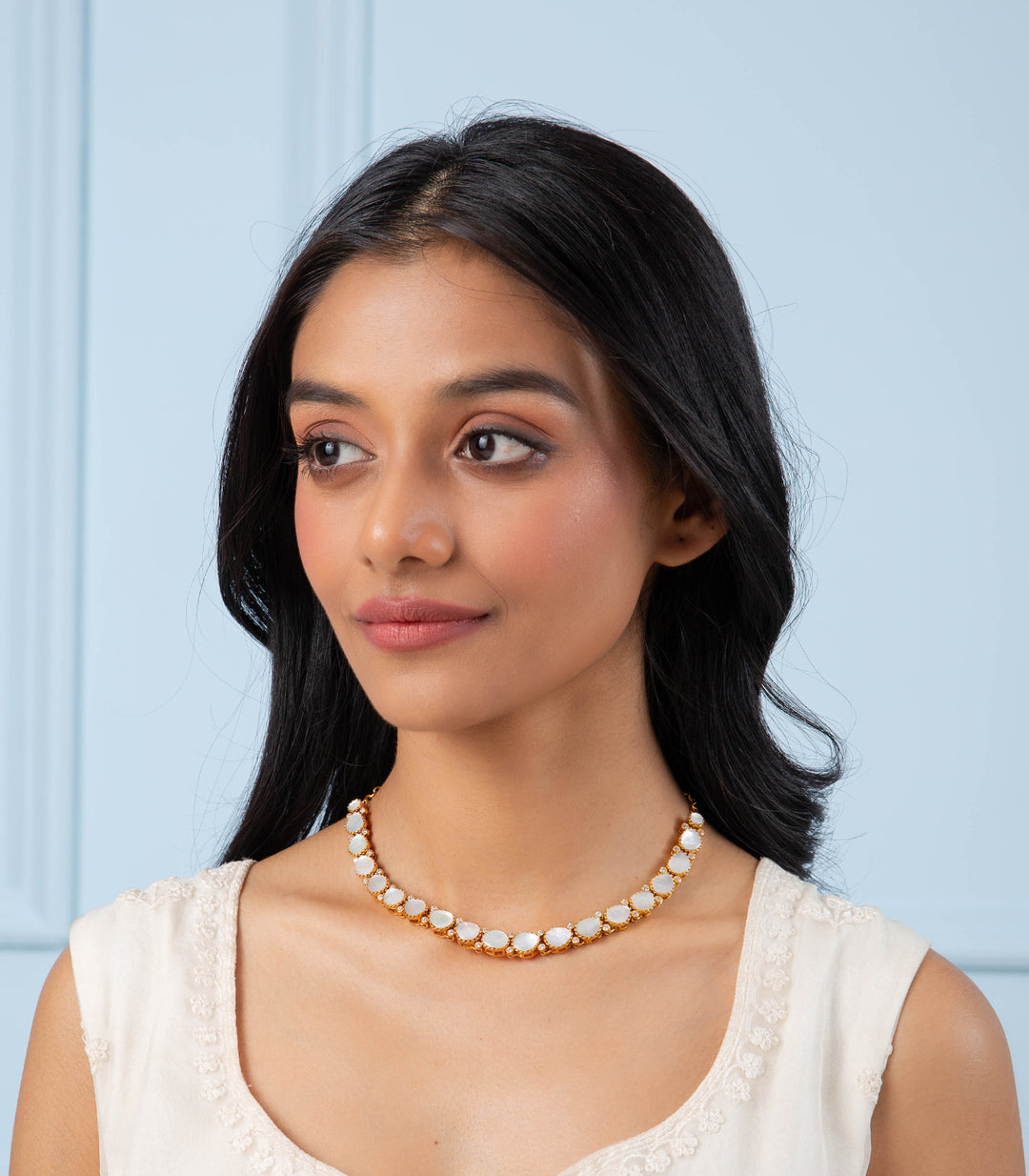HINA MOTHER OF PEARL SINGLE LINE NECKLACE