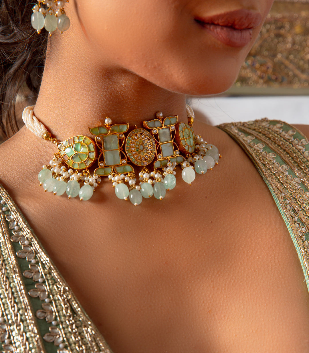 VINAYA MINT GREEN CHOKER SET