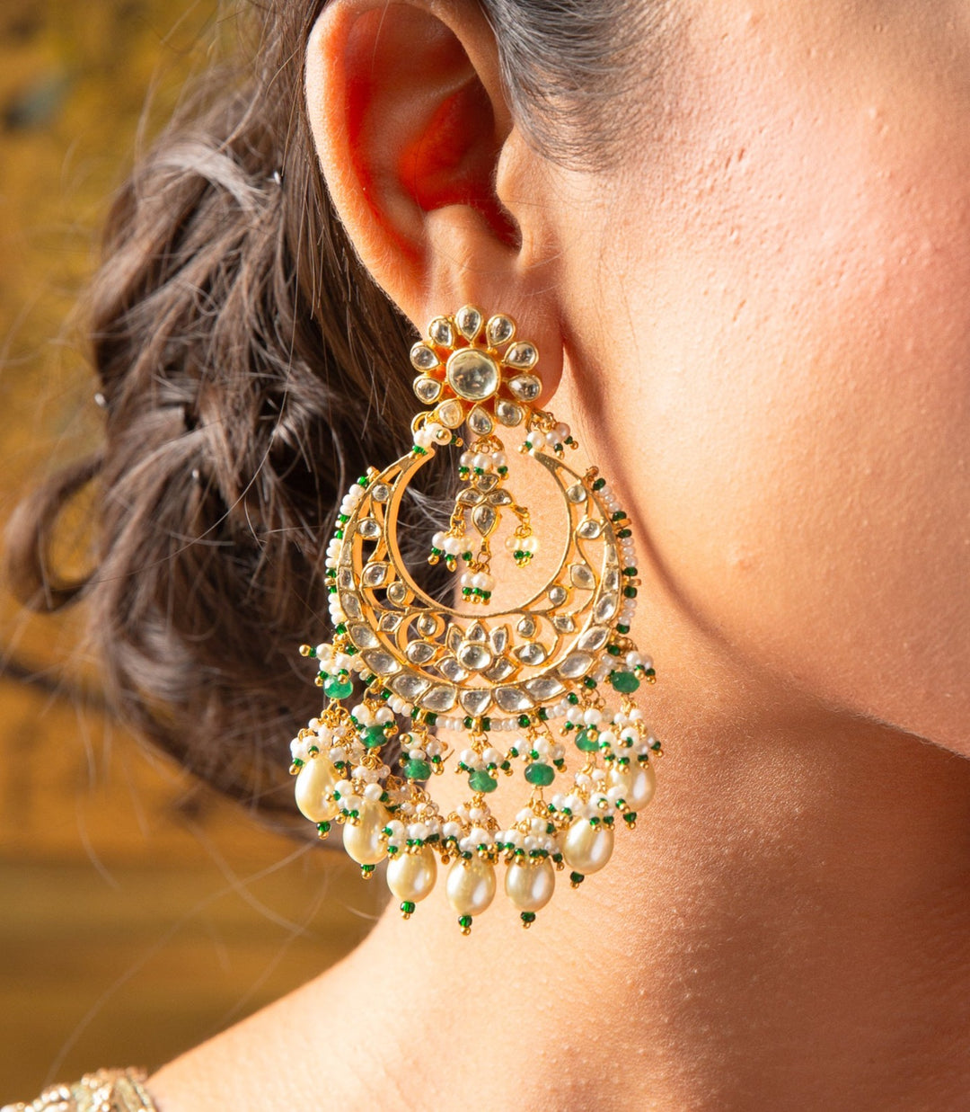 SIMRA GREEN KUNDAN CHANDBALI