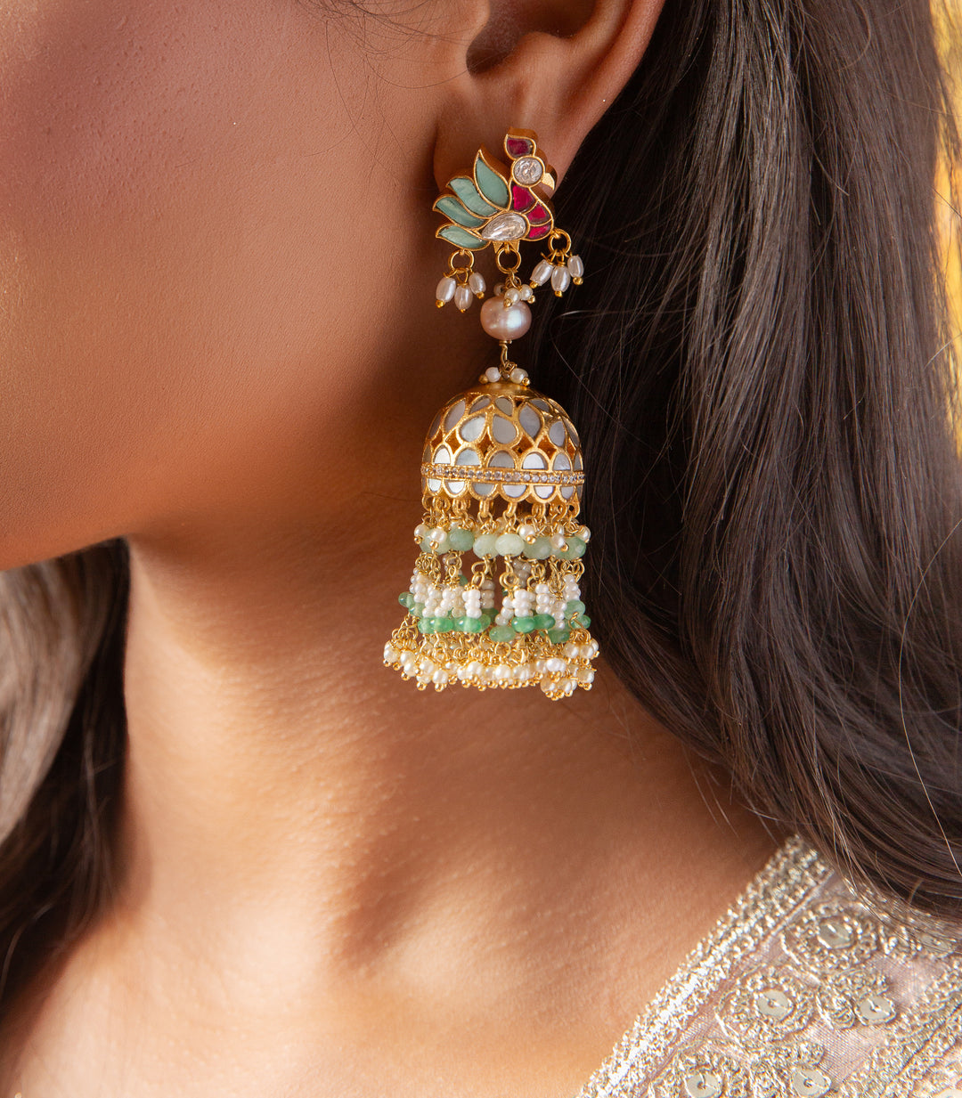 MITALI MOTHER OF PEARL JHUMKA