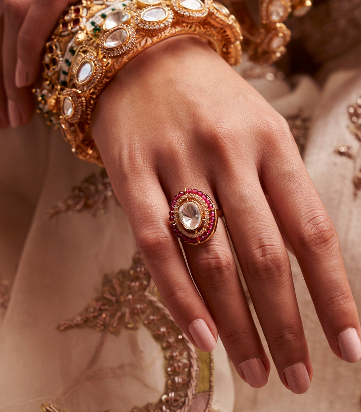 Bhavaprita Ruby Polki Ring