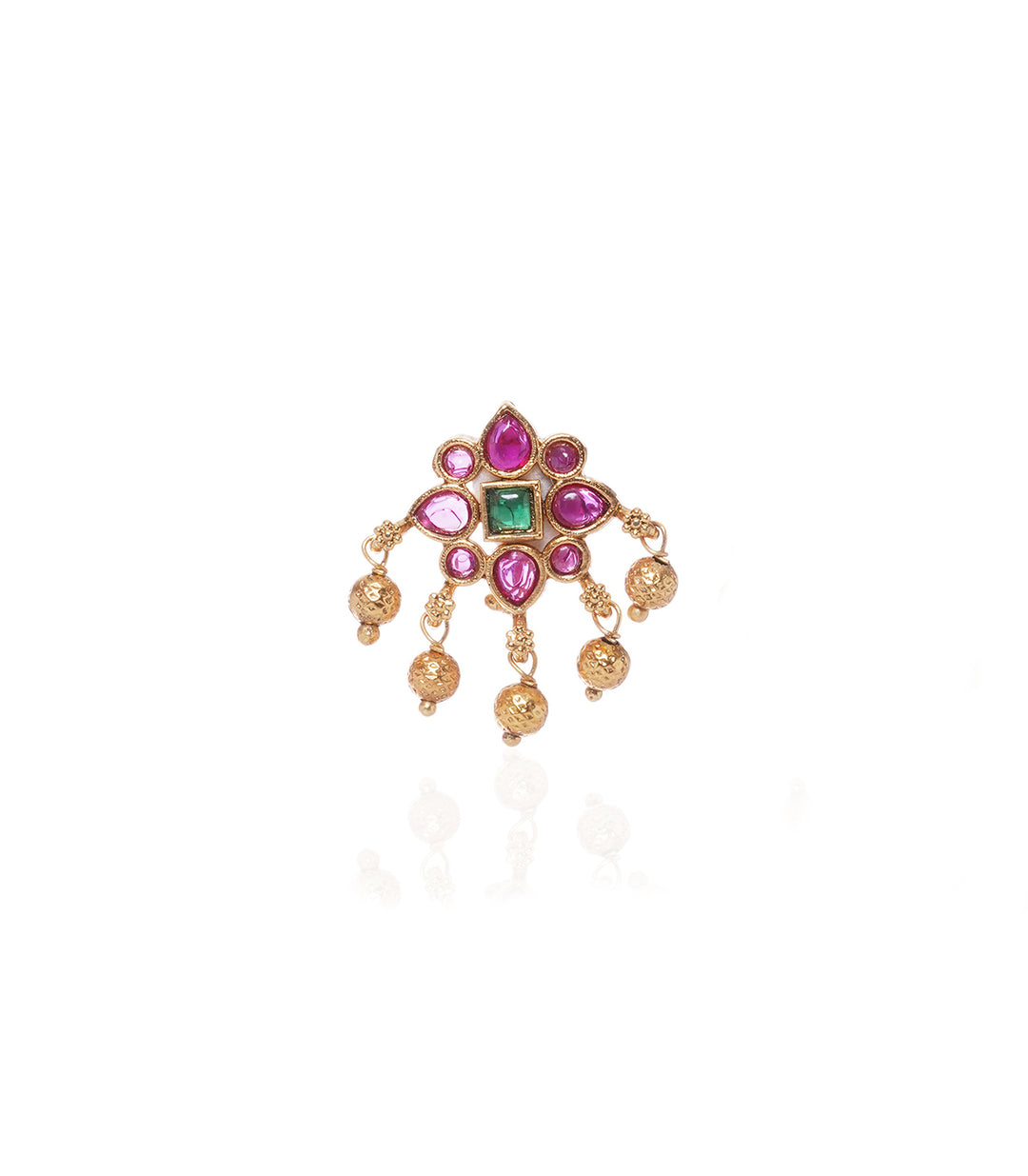 NAINA RUBY & GREEN ONYX  STUD