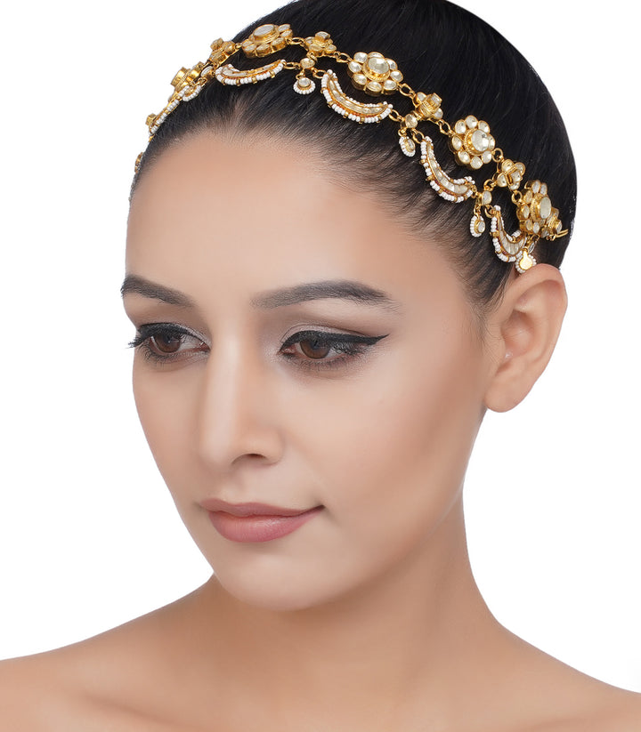 GOLD PLATED VAGISHWARI  HAIRBAND