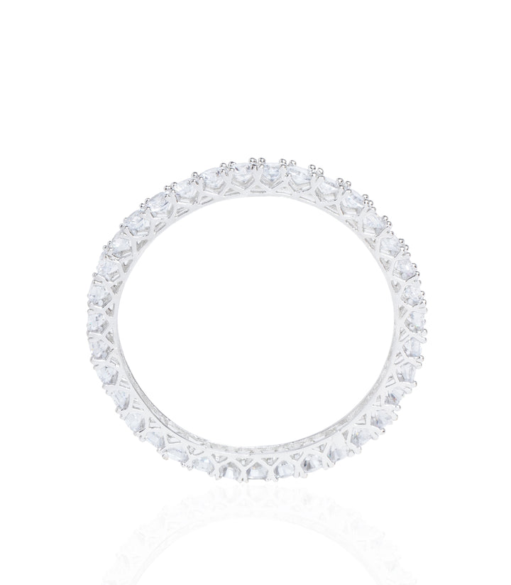 SILVER FINISH ZIRCON BANGLES