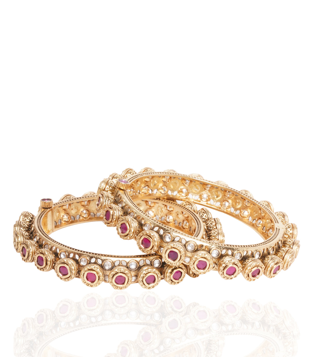 CHANDNI GOLD PLATED RUBY GOLDEN BANGLES