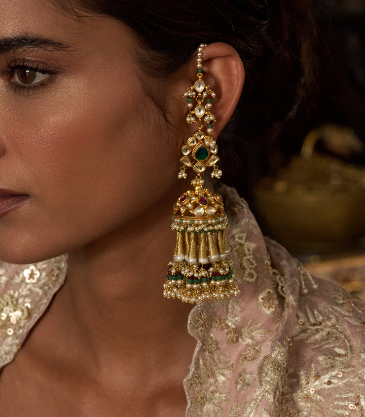 SHIFA GREEN KUNDAN JHUMKA