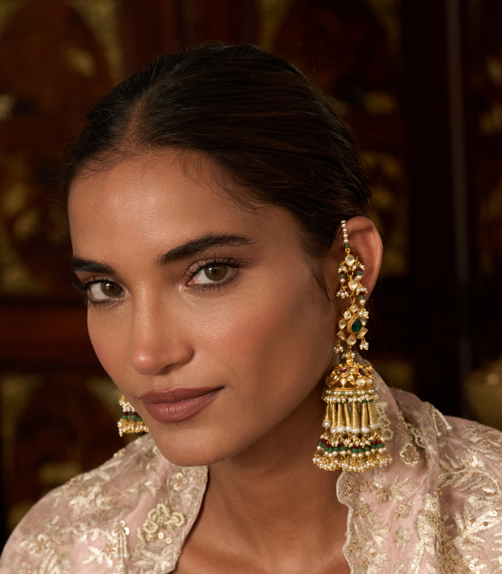 SHIFA GREEN KUNDAN JHUMKA