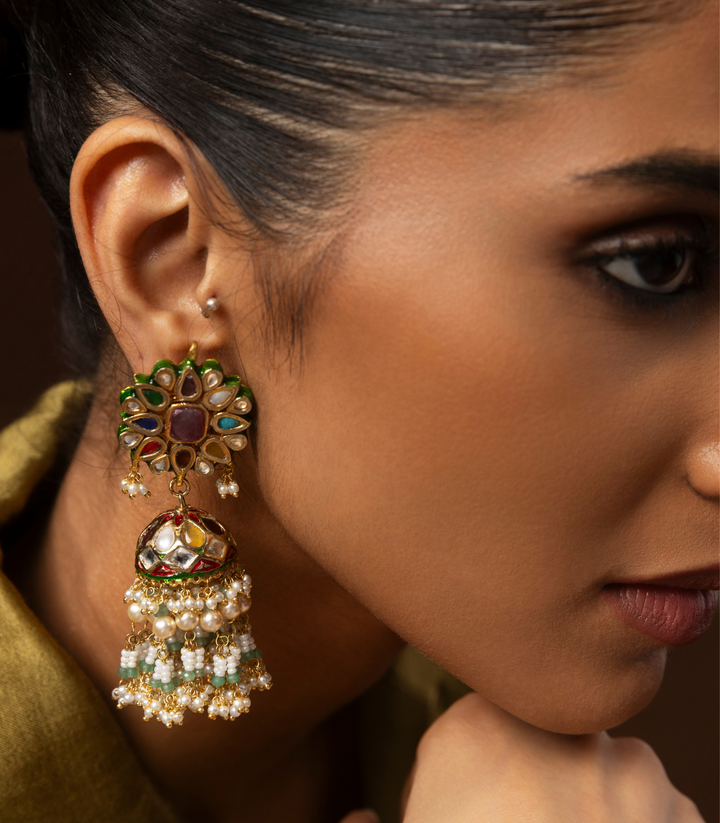 YASTI NAVRATAN KUNDAN JHUMKA