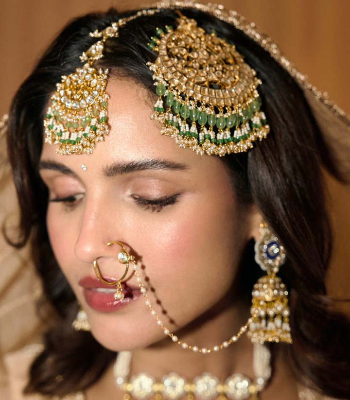 SAINA WHITE POLKI NOSE RING