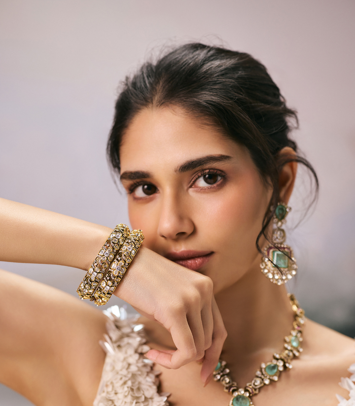 MENKA ANTIQUE FINISH POLKI BANGLES