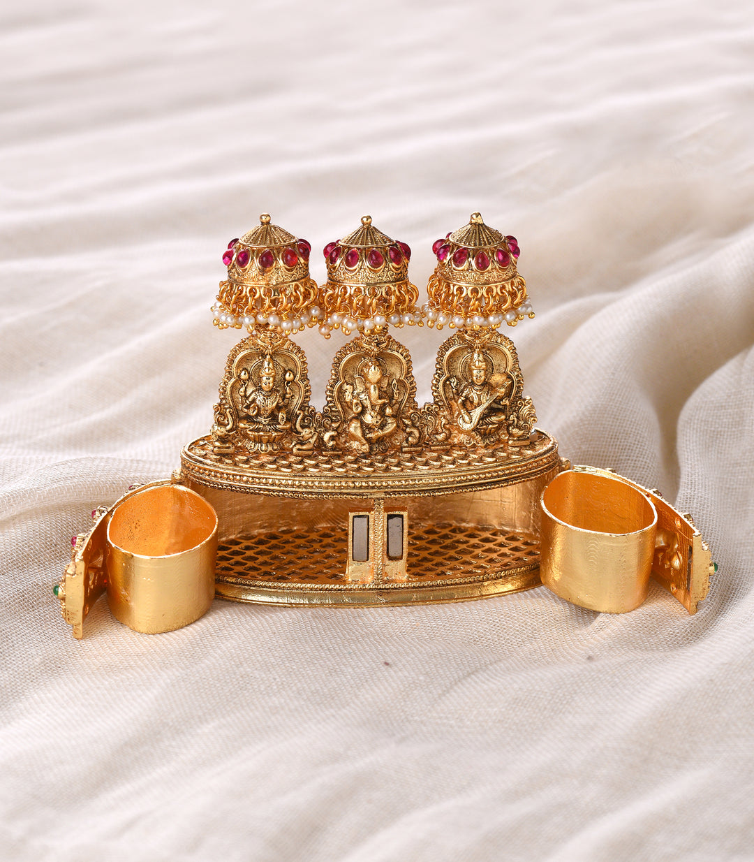 GOLD PLATED GANESH LAKSHMI SINDOOR BOX