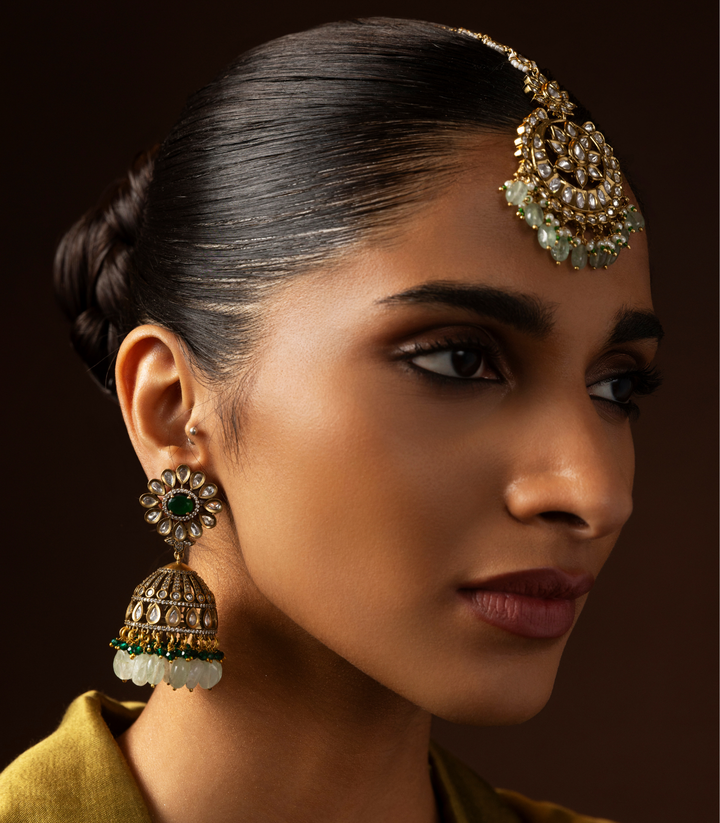 DHRUVI ANTIQUE FINISH POLKI JHUMKA